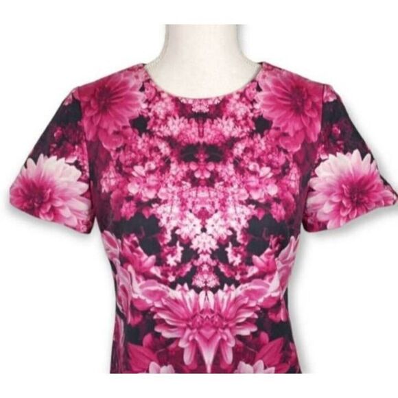 MICHAEL MICHAEL KORS PINK GARDEN FLORAL DRESS SZ.8 EUC. - Picture 3 of 11